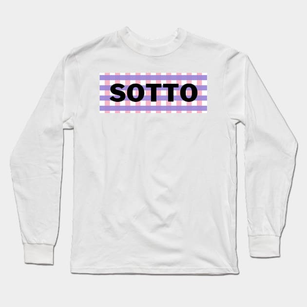 Purple Checkered Sotto Surname Long Sleeve T-Shirt by aybe7elf